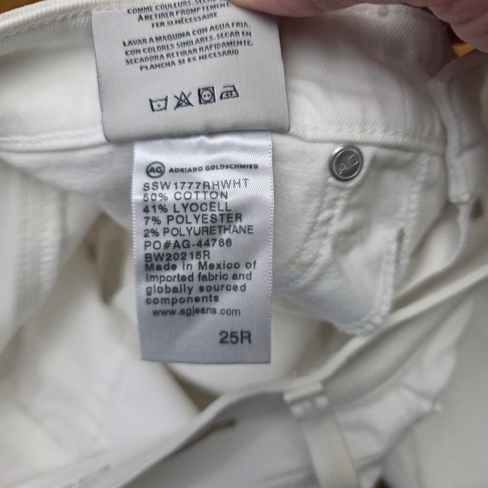 AG Adriano Goldschmied Farrah Skinny Ankle Jeans Womens 25 White High Rise - Picture 8 of 12